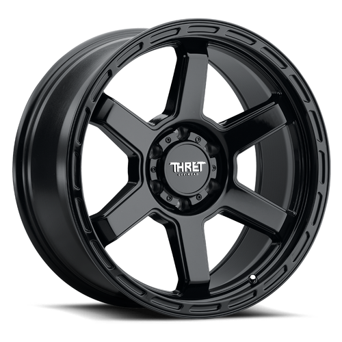 Set 4 20" Thret Offroad 703 Thunder Gloss Black 20x9 Wheels 5x5 (5x127) 0mm Rims For Jeep Truck Wheels