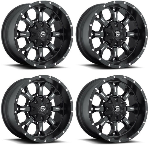 Set 4 Fuel D517 Krank 18x9 6x135 6x5.5 Matte Black Milled Wheels 18" 1mm