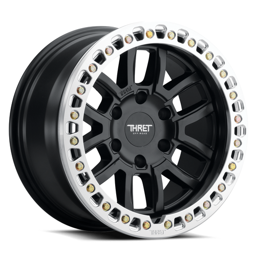 Set 4 17" Thret Offroad 602 Maze Black Machined Beadlock Ring 17x9 6x135 -14mm Rims