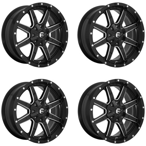 Set 4 Fuel D538 Maverick 22x10 6x135 6x5.5 Black Milled Wheels 22" -24mm