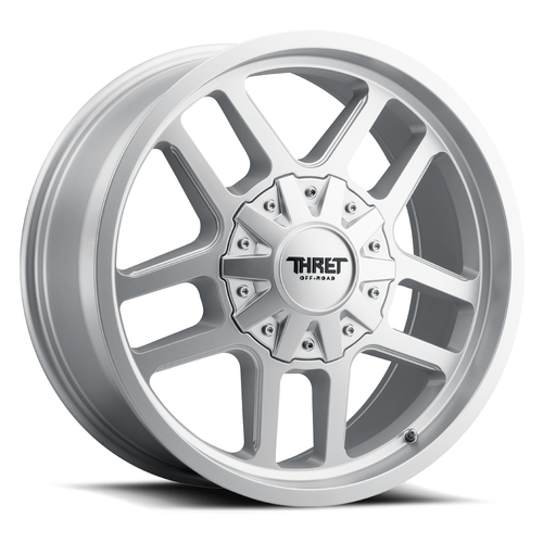Set 4 18" Thret Offroad 809 Radar Satin Silver 18x9 Wheels 6x135 6x5.5 18mm Rims Truck SUV Wheels