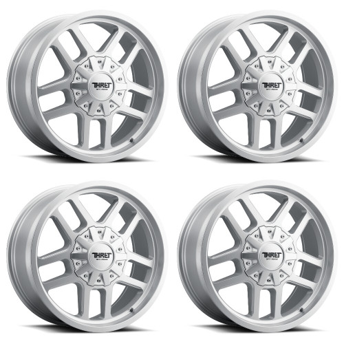 Set 4 17" Thret Offroad 809 Radar Silver 17x8.5 Wheels 8x6.5 (8x165.1) 18mm Rims
