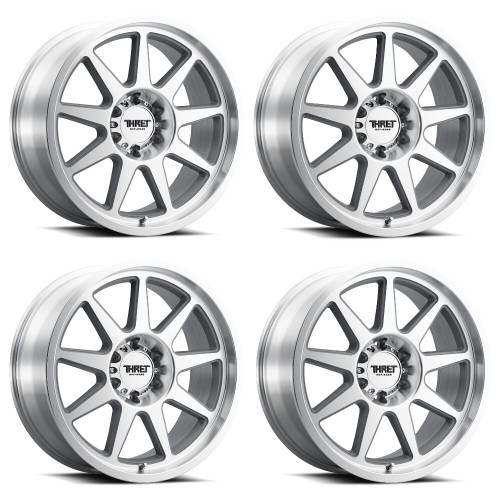 Set 4 20" Thret Offroad 705 Flood Superfinish 20x9 Wheels 8x6.5 (8x165.1) 0mm Rims