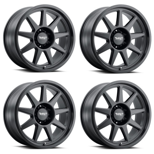 Set 4 20" Thret Offroad 705 Flood Satin Black 20x9 Wheels 8x6.5 (8x165.1) 0mm Rims