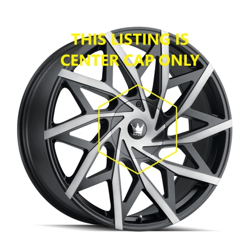 Mazzi Big Easy 372 C10372TM01 18-Inch Black Machined Dark Tint Replacement Wheel Center Cap