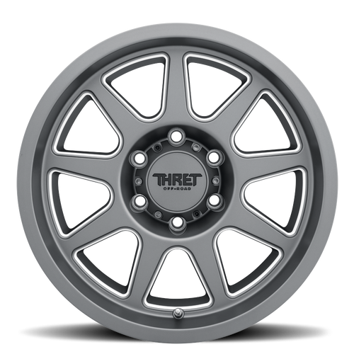 20" Thret Offroad 705 Flood Satin Grey Milled 20x9 Wheel 8x180 0mm Truck Rim