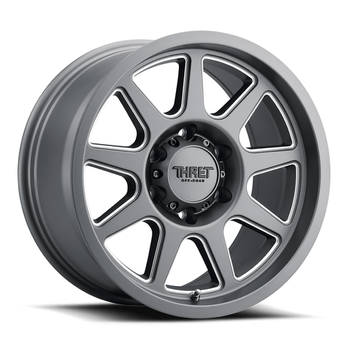 20" Thret Offroad 705 Flood Satin Grey Milled 20x9 Wheel 8x170 0mm Truck Rim
