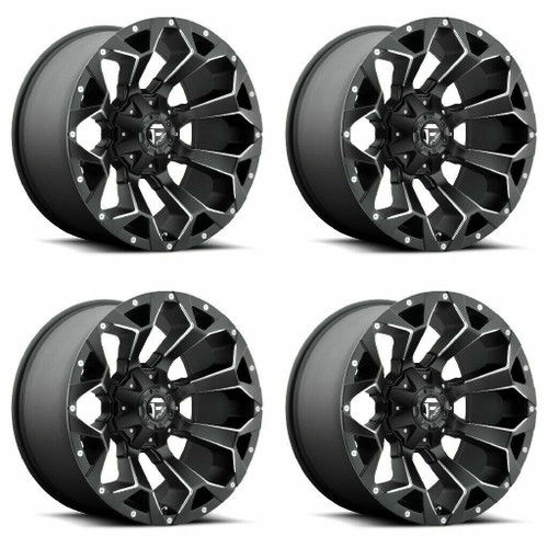 Set 4 17" Fuel D546 Assault 17x8.5 5x4.25 5x5 Matte Black Milled Wheels 25mm Rim