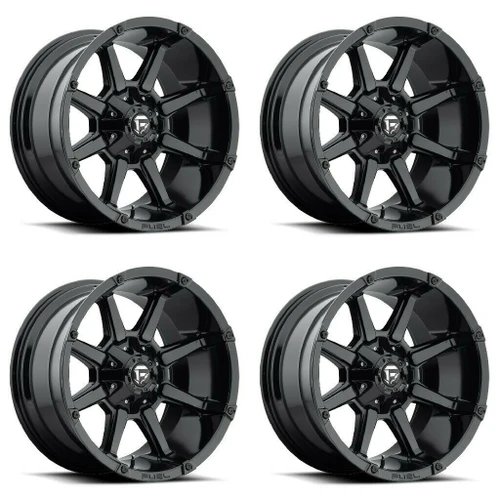 Set 4 18" Fuel D575 Coupler 18x9 5x4.5 5x5 -12mm Wheels Gloss Black Truck Rims