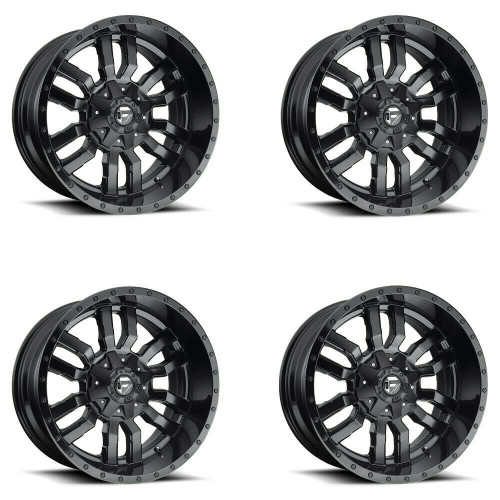 Set 4 Fuel  D596 Sledge 20x9 6x135 6x5.5 Matte Black Gloss Black Wheels 20" 19mm