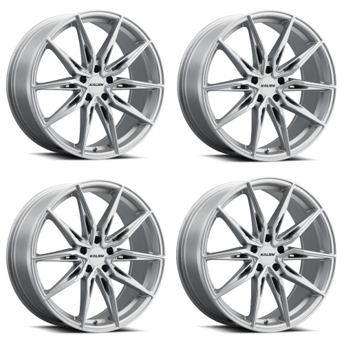 Set 4 20" Kalon 102 Cypher Gloss Silver 20x10 Wheels 5x120 38mm Performance Rims