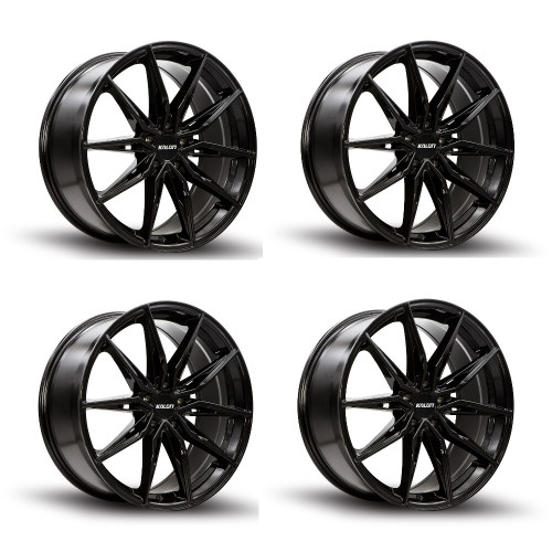 Set 4 20" Kalon 102 Cypher Gloss Black 20x10 Wheels 5x120 38mm Performance Rims