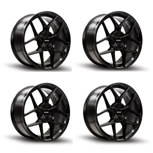Set 4 16" Kalon 201 Falcon Gloss Black 16x7 Wheels 5x4.25 5x115 38mm Street Rims