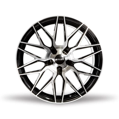 17" Kalon 203 Blitz Gloss Black Machined Face 17x7.5 Wheel 4x100 4x114.3 42mm Rim
