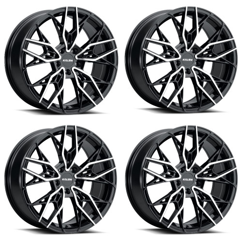 Set 4 20" Kalon 107 Scout Gloss Black Machined Face 20x9 Wheels 5x115 35mm Rims