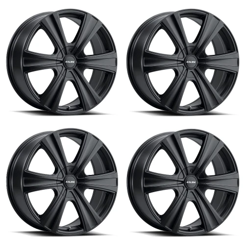 Set 4 17" Kalon 205 Torch Satin Black 17x7.5 Wheels 5x100 5x4.5 38mm Sedan Rims