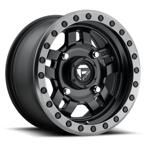 Set 4 15" Fuel UTV D557 Anza 15x7 4x137 Matte Black Gunmetal Ring Wheels 38mm