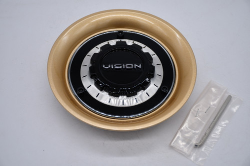 Vision Gold Wheel Center Cap Hub Cap C478GO-6 Genuine Vision 478 Series Replacement Cap