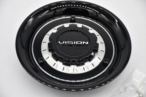 Vision 478 Alpine Gloss Black Wheel Center Cap GC478GB-6 C478GB Genuine Vision Replacement Cap