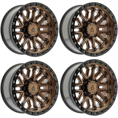 Set 4 20" Arena A125 Jackal Smoked Bronze Gloss Black Lip 20x10 8x6.5 -18mm Rims Lifted Offroad Truck Wheels