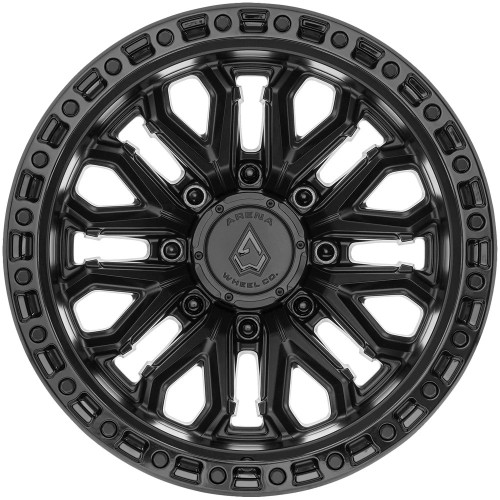 20" Arena A125 Jackal Satin Black Gloss Black Lip 20x10 Wheel 8x170 -18mm Rim