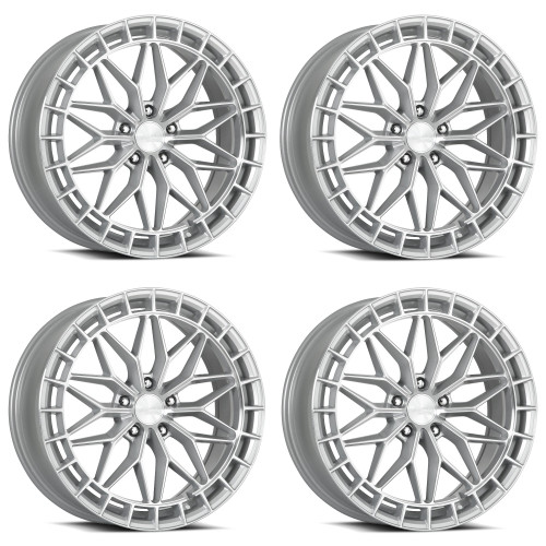 Set 4 17" Katana Racing KR12 Glossy Silver Wheels 17x7.5 5x110 40mm Street Rims