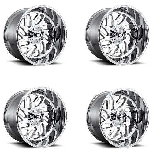 Set 4 20" Fuel D609 Triton 20x12 8x6.5 -43mm Wheels Chrome Plated Lifted Rims