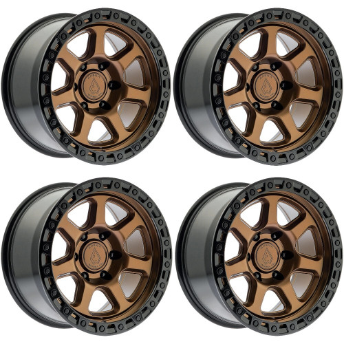Set 4 18" Arena A123 Throttle Smoked Bronze Glossy Black Lip 18x9 Wheels 5x5 0mm Offroad Truck Rims