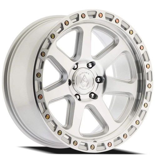 17" Arena A123 Throttle Gloss Silver Machined 17x9 Wheel 6x5.5 (6x139.7) 0mm Rim Offroad Truck SUV