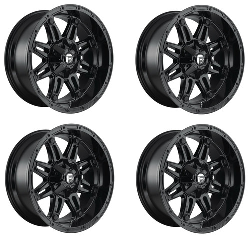 Set 4 20" Fuel D625 Hostage 20x9 6x120 6x5.5 19mm Gloss Black Wheels Truck Rims