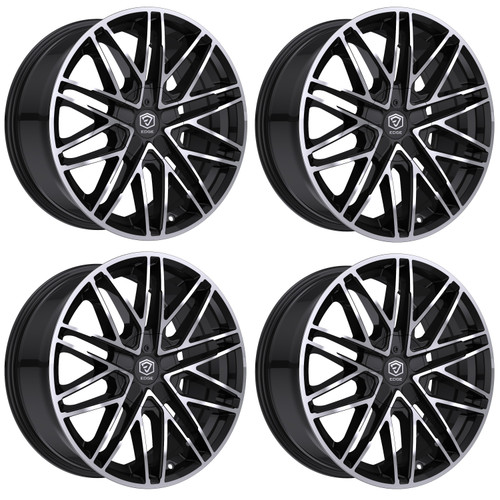 Set 4 18" Edge Street 352MB Black Machined Face Wheels 18x8 5x112 5x4.5 40mm Rims