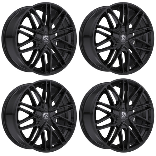 Set 4 18" Edge Street 352B Gloss Black Wheels 18x8 5x4.25 5x4.5 40mm Rims