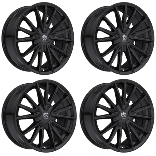 Set 4 20" Edge Street 353B Gloss Black Wheels 20x8.5 5x4.25 5x4.5 40mm Rims
