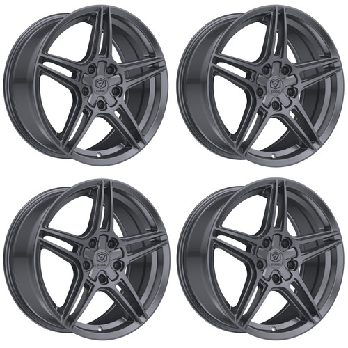Set 4 20" Edge Street 354A Anthracite Wheels 20x8.5 5x4.25 5x4.5 40mm Rims