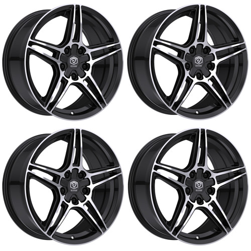 Set 4 20" Edge Street 354MB Gloss Black Machined Wheels 20x8.5 5x4.5 5x120 40mm Rims