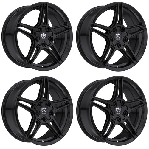 Set 4 17" Edge Street 354B Gloss Black Wheels 17x7.5 5x112 5x4.5 (5x114.3) 40mm Rims