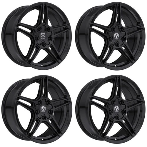Set 4 17" Edge Street 354B Gloss Black Wheels 17x7.5 5x4.25 5x4.5 40mm Rims