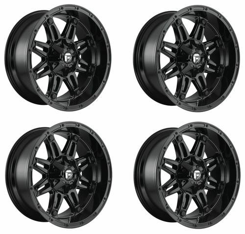 Set 4 17" Fuel D625 Hostage 17x9 6x135 6x5.5 1mm Gloss Black Wheels Truck Rims