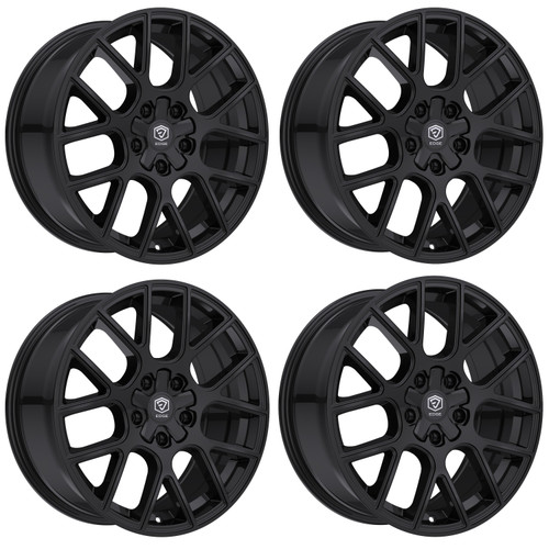 Set 4 20" Edge Street 356B Gloss Black Wheels 20x8.5 5x112 5x4.5 (5x114.3) 40mm Rims