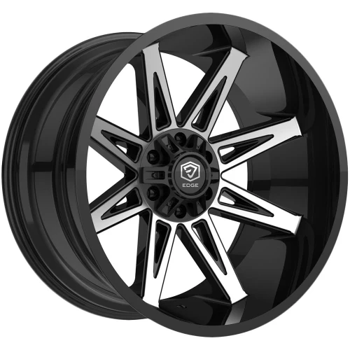 22" Edge Off Road 304MB Gloss Black Machined Face Wheel 22x12 6x135 6x5.5 -44mm Rim