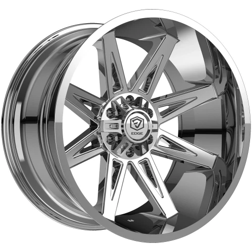 22" Edge Off Road 304C Chrome Plated Wheel 22x12 5x5 5x5.5 -44mm Lifted Truck Rim