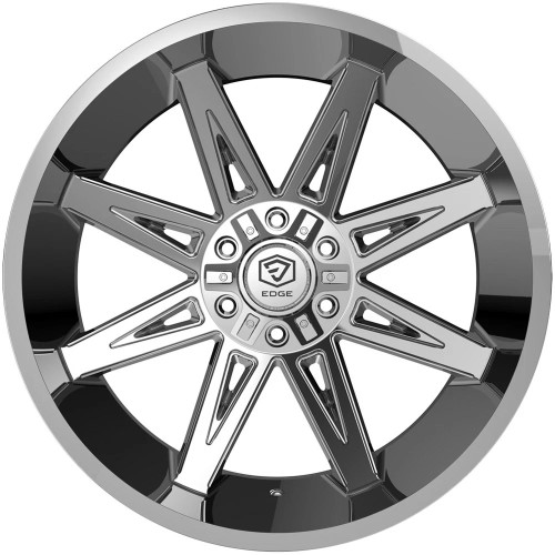 22" Edge Off Road 304C Chrome Plated Wheel 22x12 5x5 5x5.5 -44mm Lifted Truck Rim