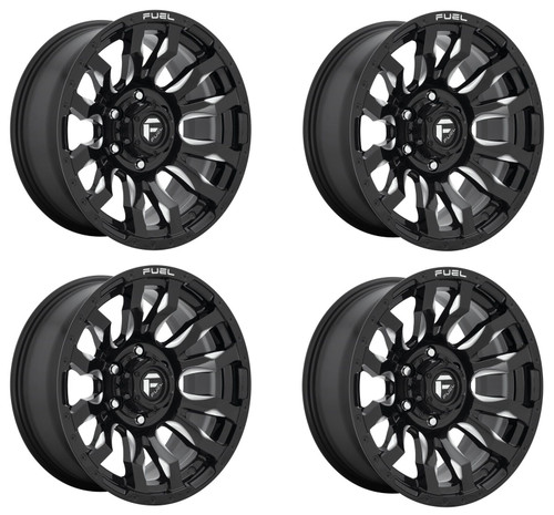 Set 4 20" Fuel D673 Blitz 20x10 6x135 Gloss Black Milled Wheels -18mm Rims