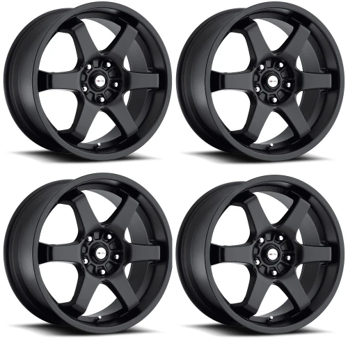 Set 4 16" Focal 421B X 16x7 5x100 5x4.5 42mm Satin Black Wheel Street Rims