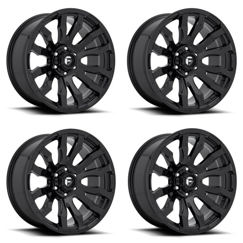 Set 4 20" Fuel D675 Blitz 20x9 6x135 Gloss Black Wheels 1mm For Ford Lincoln Rim