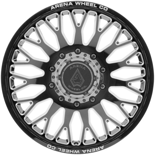 24" Arena A121 Dually Monarch 24x8.25 8x200 105mm Front Gloss Black Milled Wheel