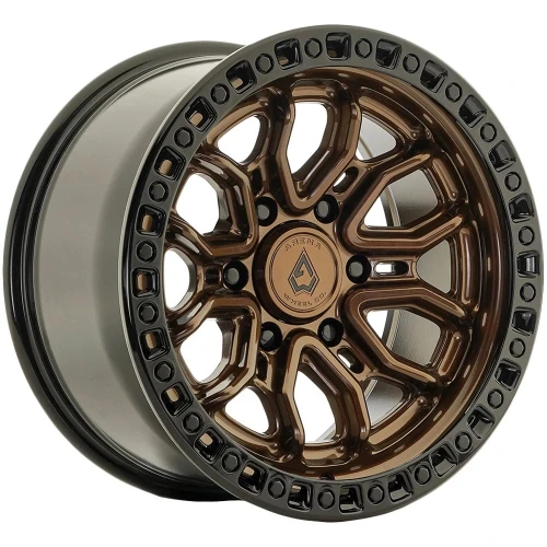 Set 4 17" Arena A120 Terra 17x9 6x5.5 0mm Smoked Bronze Gloss Black Lip Wheels