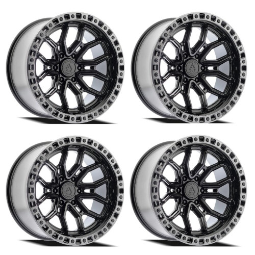 Set 4 20" Arena A120 Terra 20x9 6x135 0mm Gloss Black Machined DDT Lip Wheels