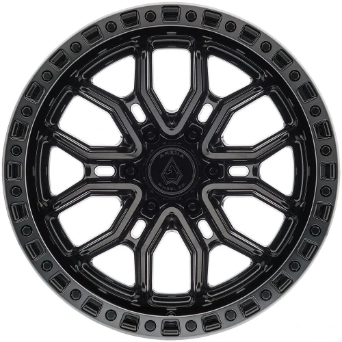 20" Arena A120 Terra 20x10 6x5.5 -18mm Wheel Gloss Black Machined DDT Lip Rim
