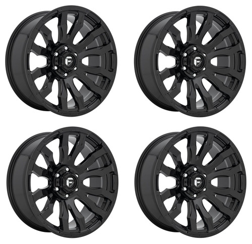 Set 4 18" Fuel D675 Blitz 18x9 8x6.5 Gloss Black Wheels 20mm Truck Rims